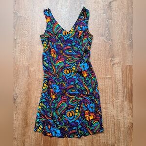 Vintage 90's Sleeveless Tropical Floral Dress